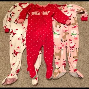 Christmas Bedtime Bundle. 3 onesies 18m-2T